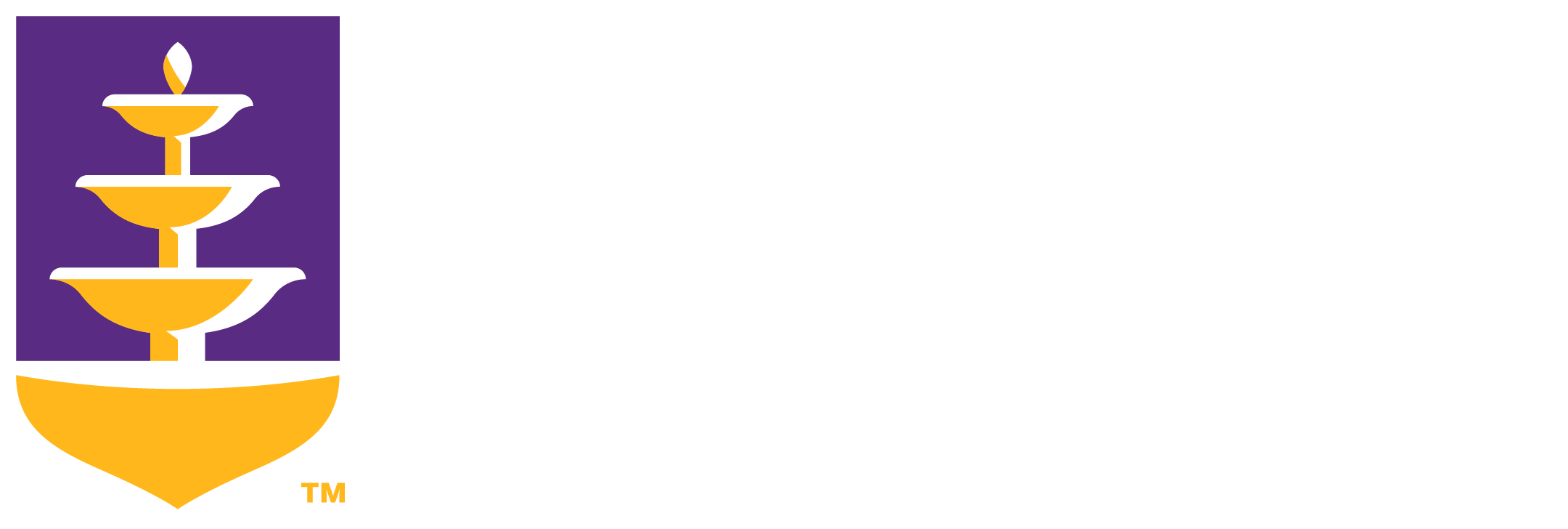 Full color UNA shield logo with horizontal aligned white text.