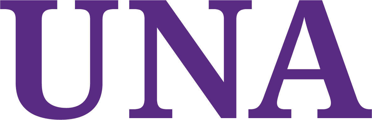 Purple "UNA" monogram.