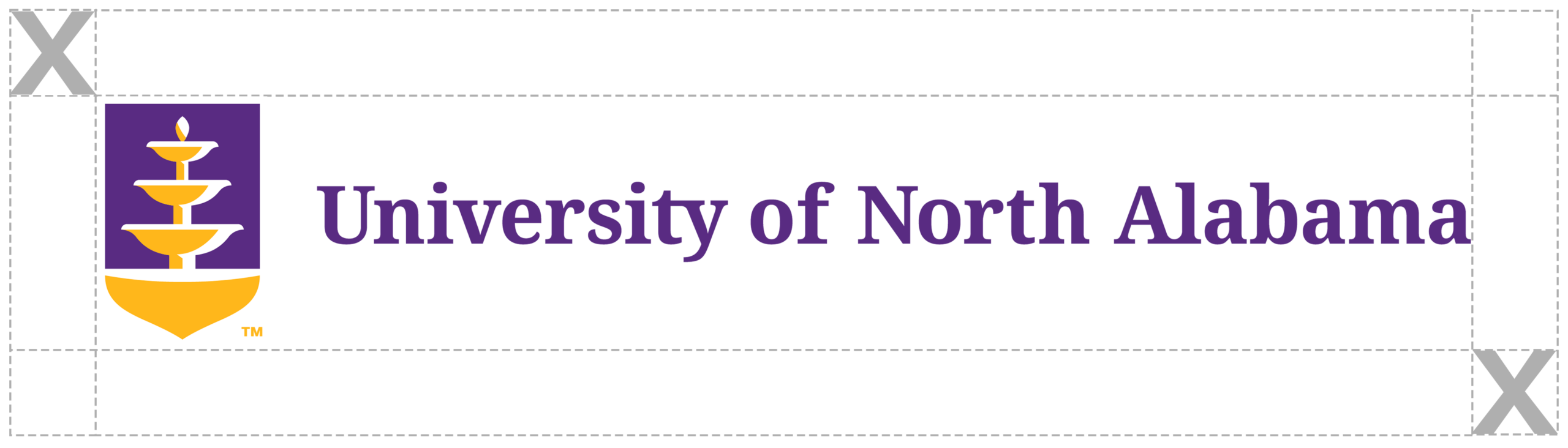 Extreme wide logo with marked clear space
