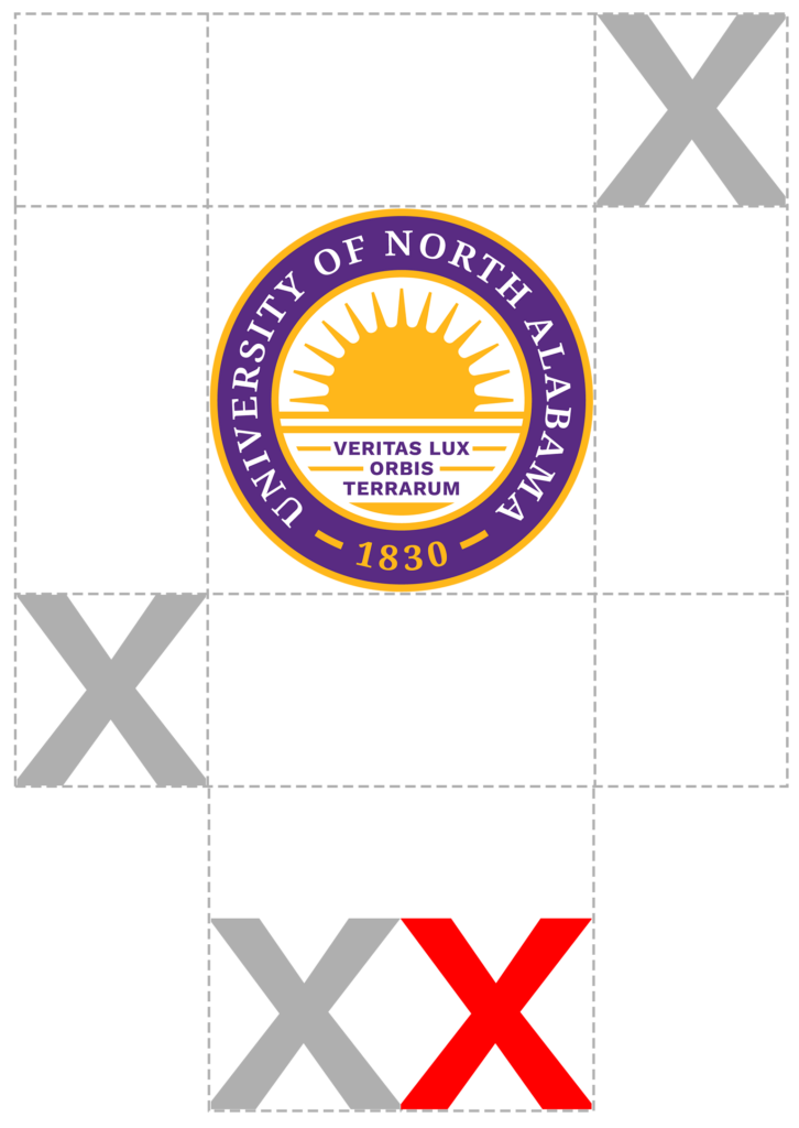 University seal with marked clear space