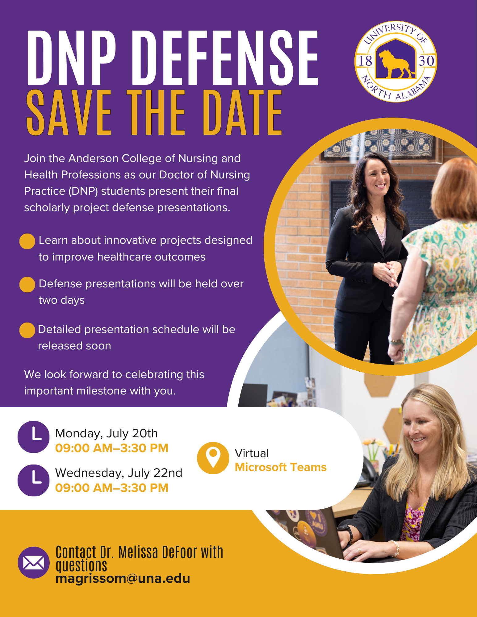 Save the Date invitation for ACONHP DNP Defense
