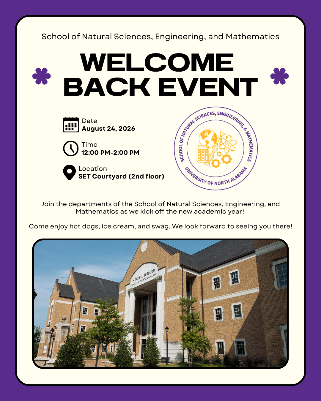 SNSEM Welcome Back Flyer