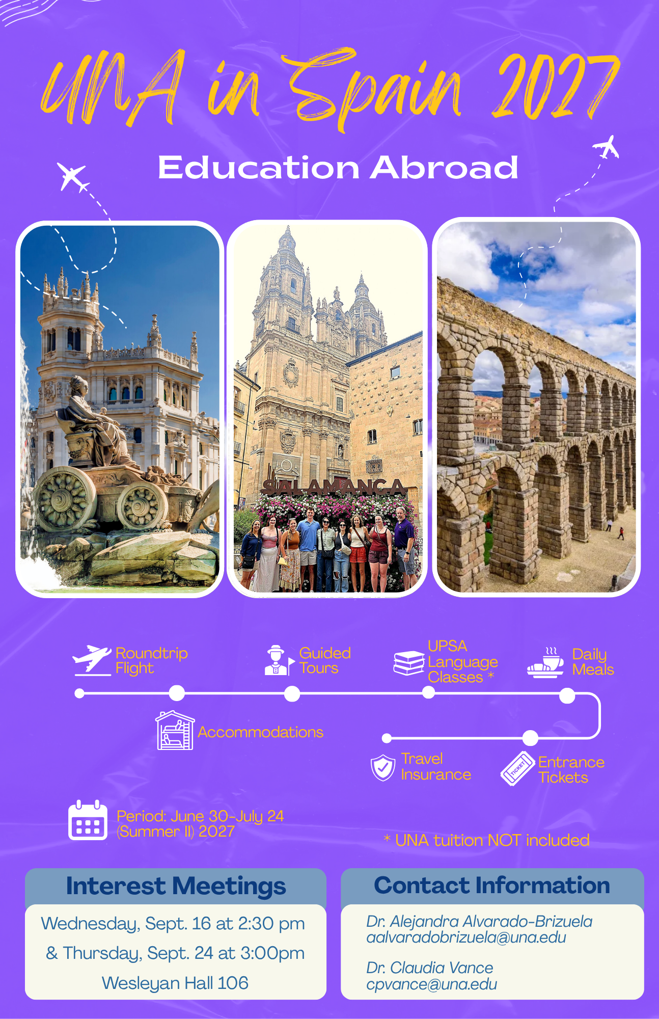Purple flyer, dates for interst meeting